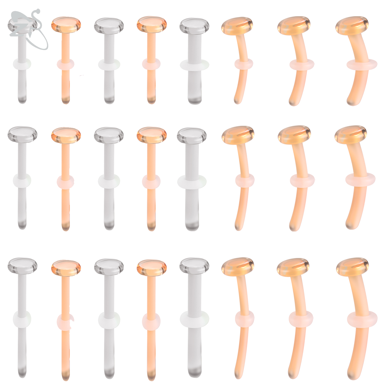 Zs Body Jewelry - ZS 1PC Transparent Color Glass Nose