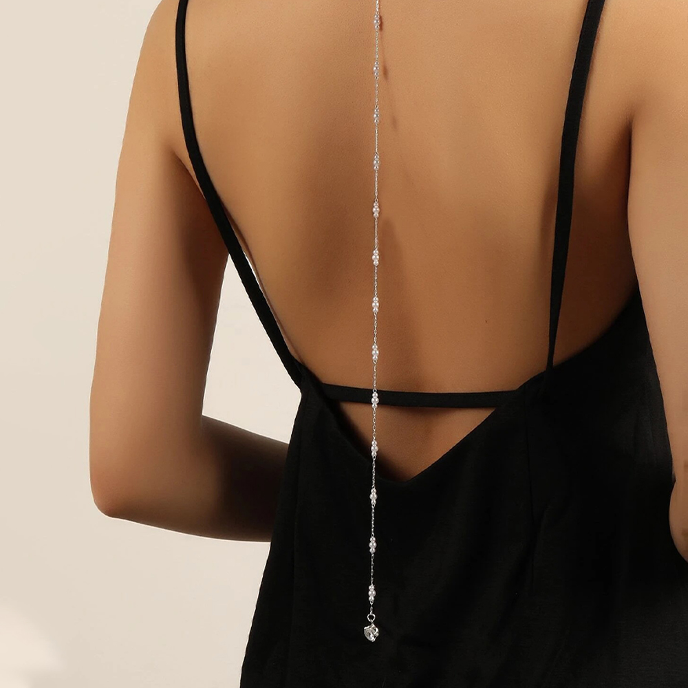 Body Jewelry Luxury - Luxury Bridal Round Rhinestone Pearl Back