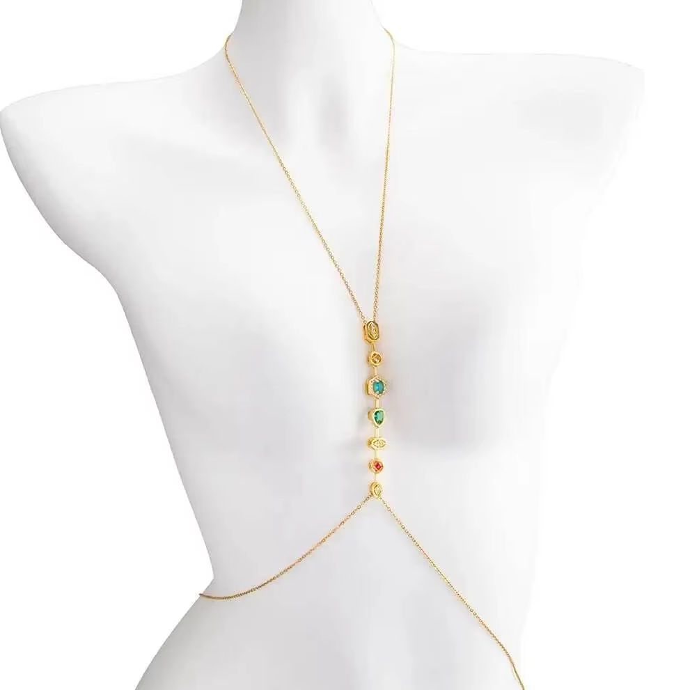 Body Jewelry Women - PuRui Exquisite Colorful Zircon Stainless Steel