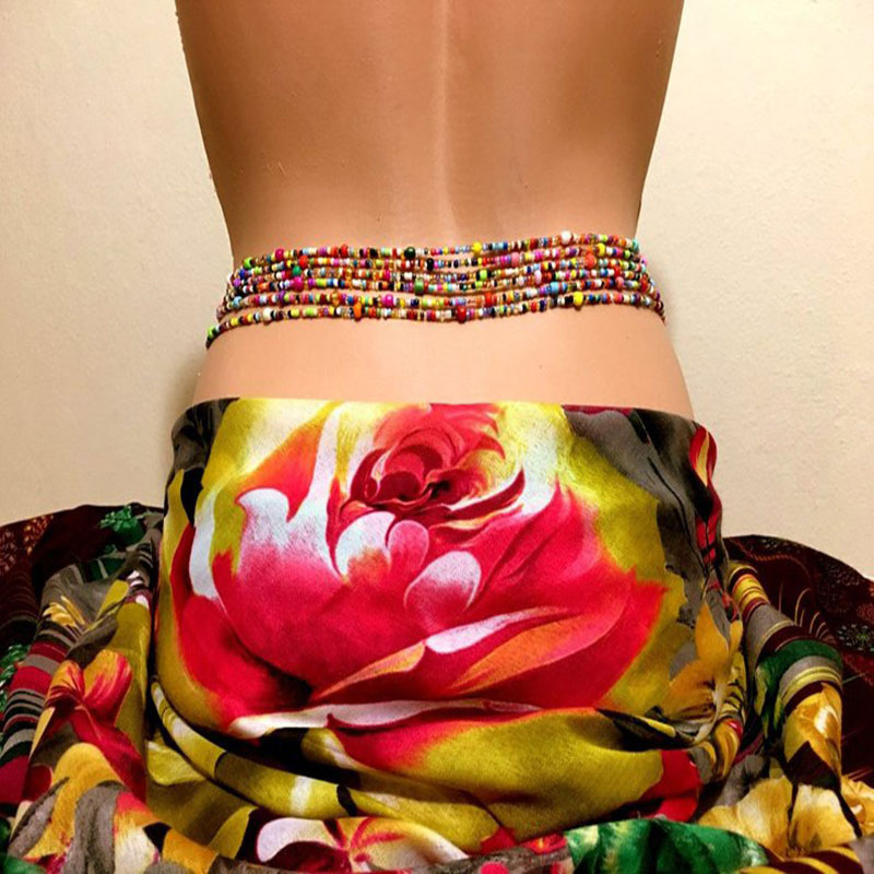 Body Jewelry Women - Women Layered Beaded Belly Chain Boho