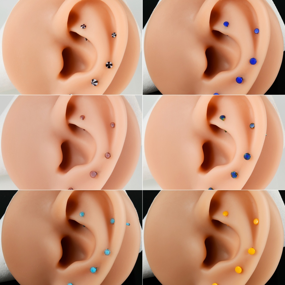 1PC Glass Nose Stud Polychrom  - Body Jewelry Holder review and price