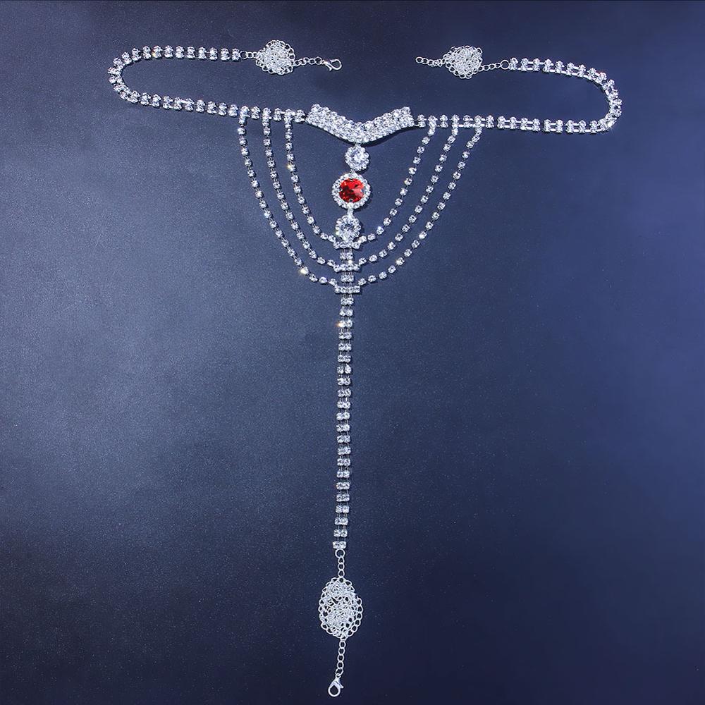 Sexy Body Chain Lingerie Red C - Body Jewelry Women review and price