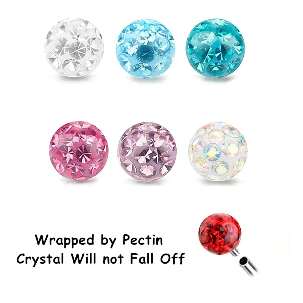 Multi Color Epoxy Crystal 6-10 - Eyebrow Curved Barbell review and price