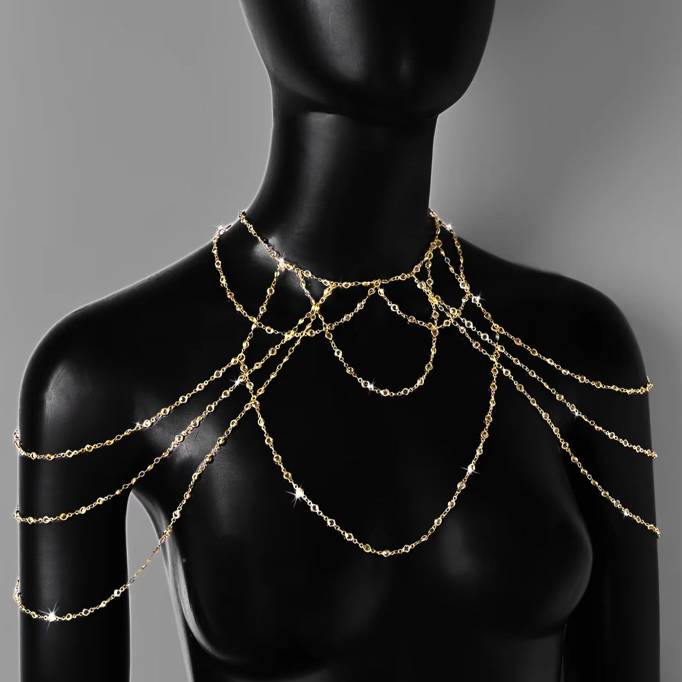 Gold Silver Plated Multi Layer - Body Jewelry Bra review and price