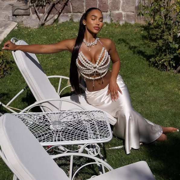 Hand-woven Plastic Pearls Brea - Body Jewelry Vest review and price