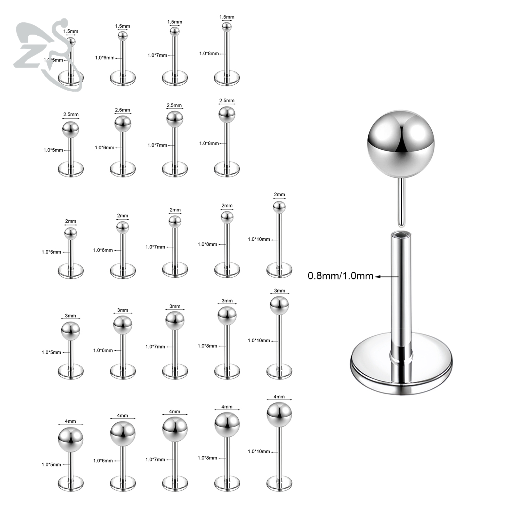ZS 10 Pcs/lot Plug-In Style 18 - Zs Body Jewelry review and price