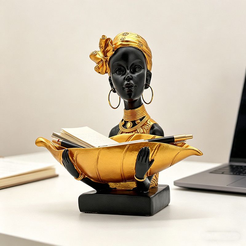 African Woman Bust Storage Tra - Body Jewelry Holder review and price