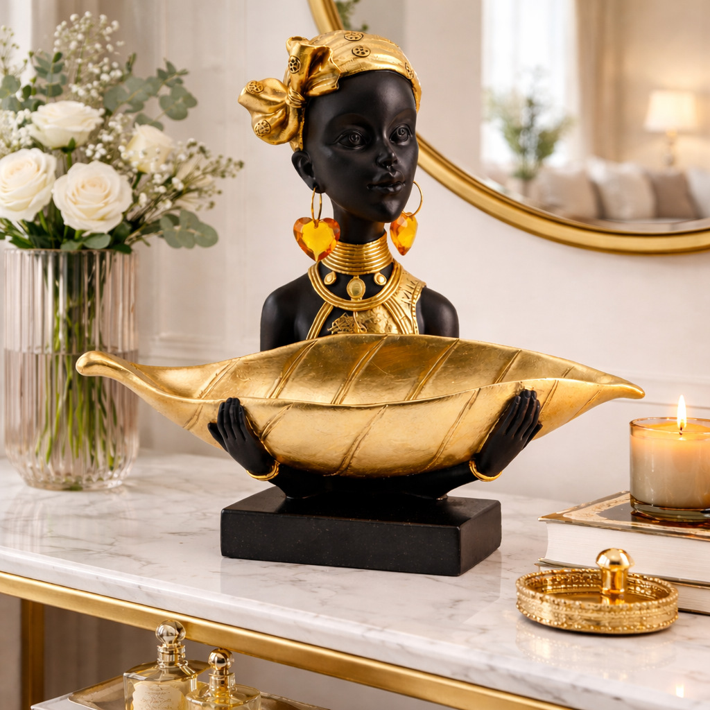 African Woman Bust Storage Tra - Body Jewelry Holder review and price