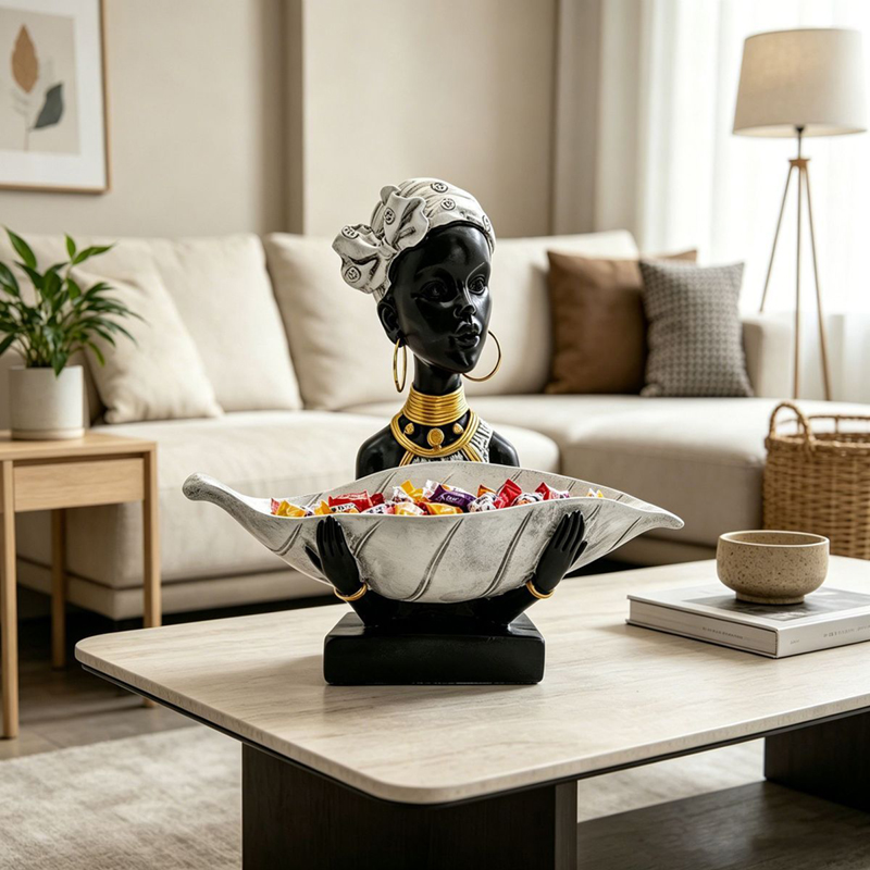 African Woman Bust Storage Tra - Body Jewelry Holder review and price