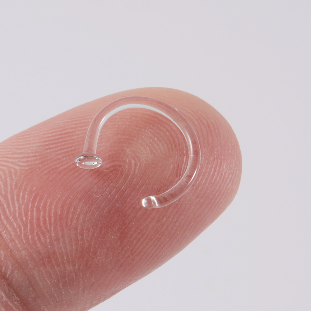 1PC Glass Nose Stud Transparen - Body Jewelry Holder review and price