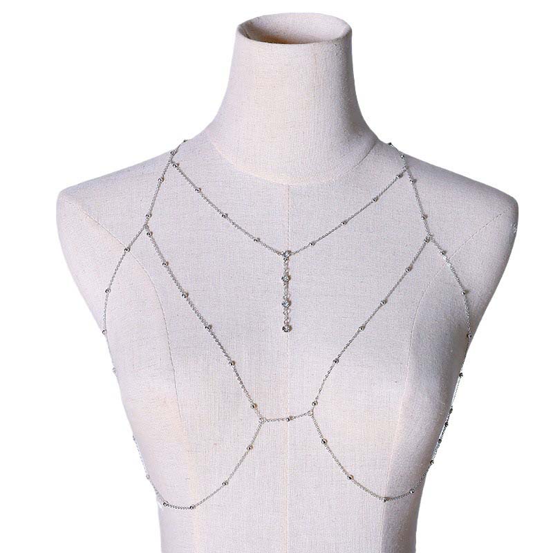 Shiny Zircon Tassel Sexy Beach - Body Jewelry Bra review and price