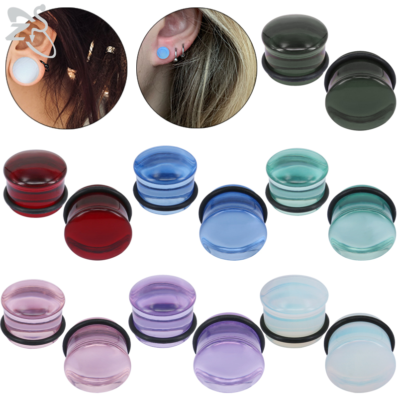 ZS 2pcs/lot Glass Ear Plug And - Zs Body Jewelry review and price