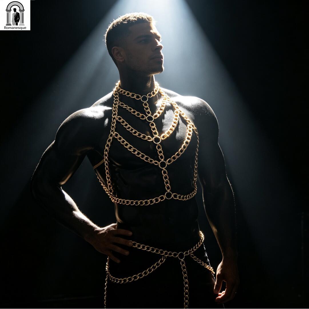 Men's Silver Thick Chain Body  - Body Jewelry Vest review and price