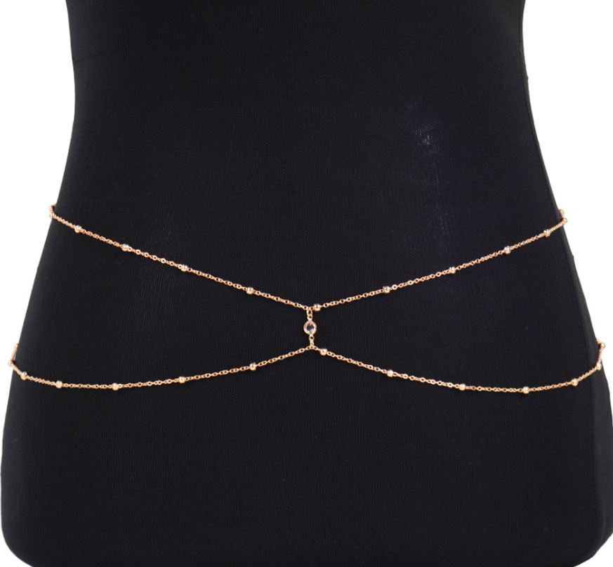 Clear Rhinestone Beaded Belly  - Body Jewelry Luxury review and price