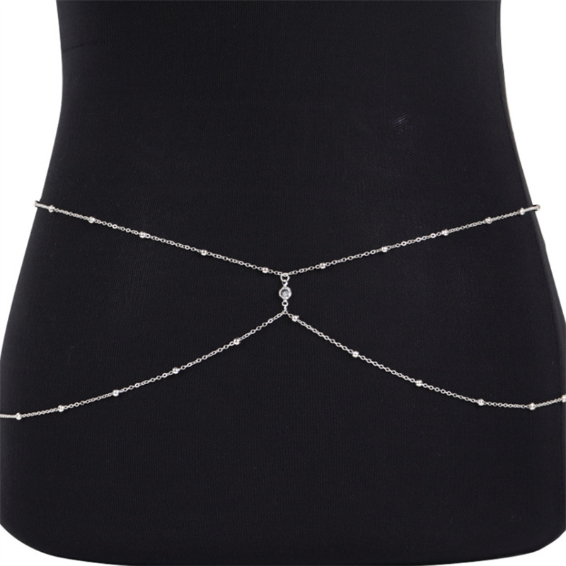 Clear Rhinestone Beaded Belly  - Body Jewelry Luxury review and price