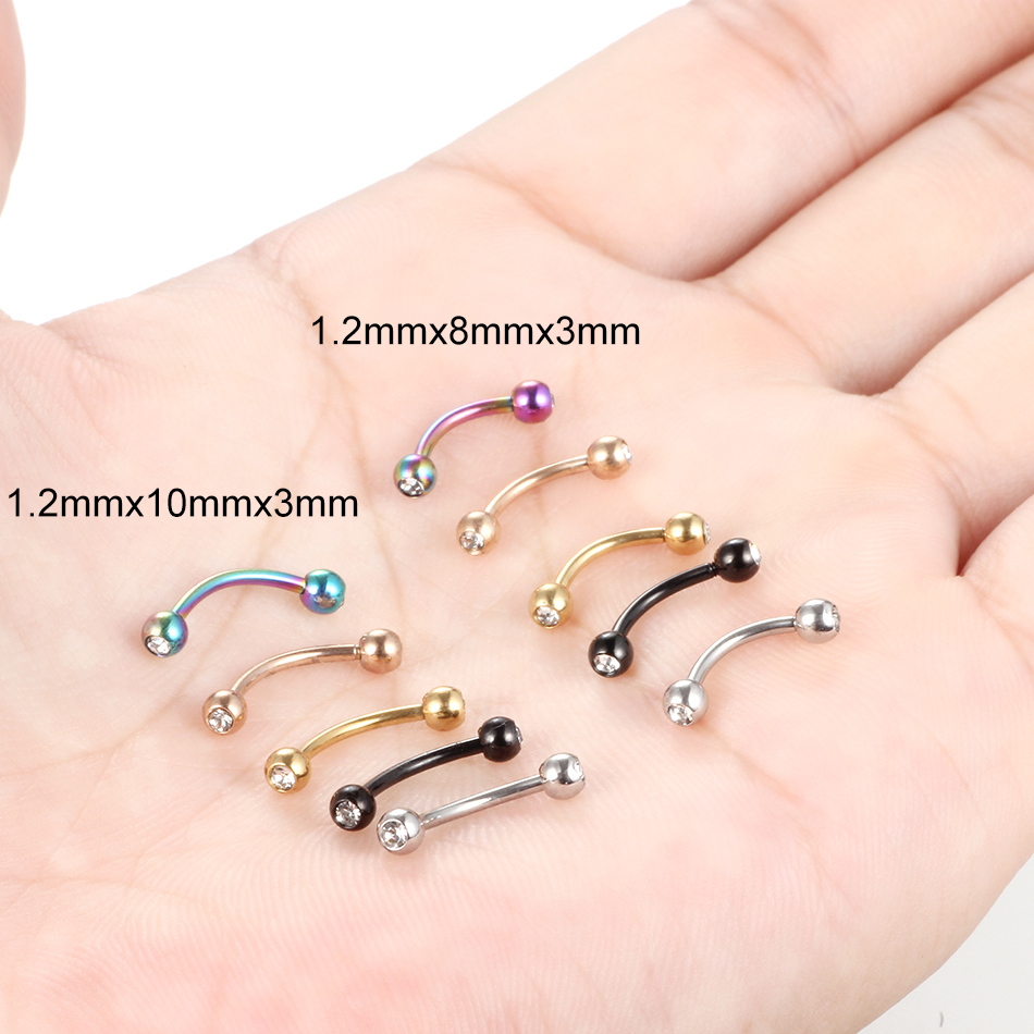 1PC Stainless Steel Crystal Ey - Eyebrow Curved Barbell review and price