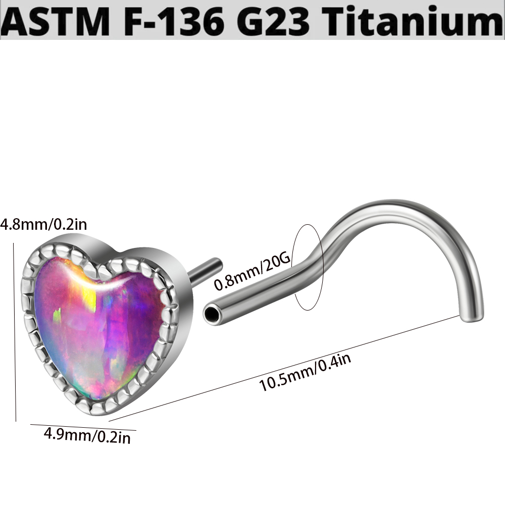 1PC Titanium Opal L Shape Nose - Body Jewelry Holder review and price