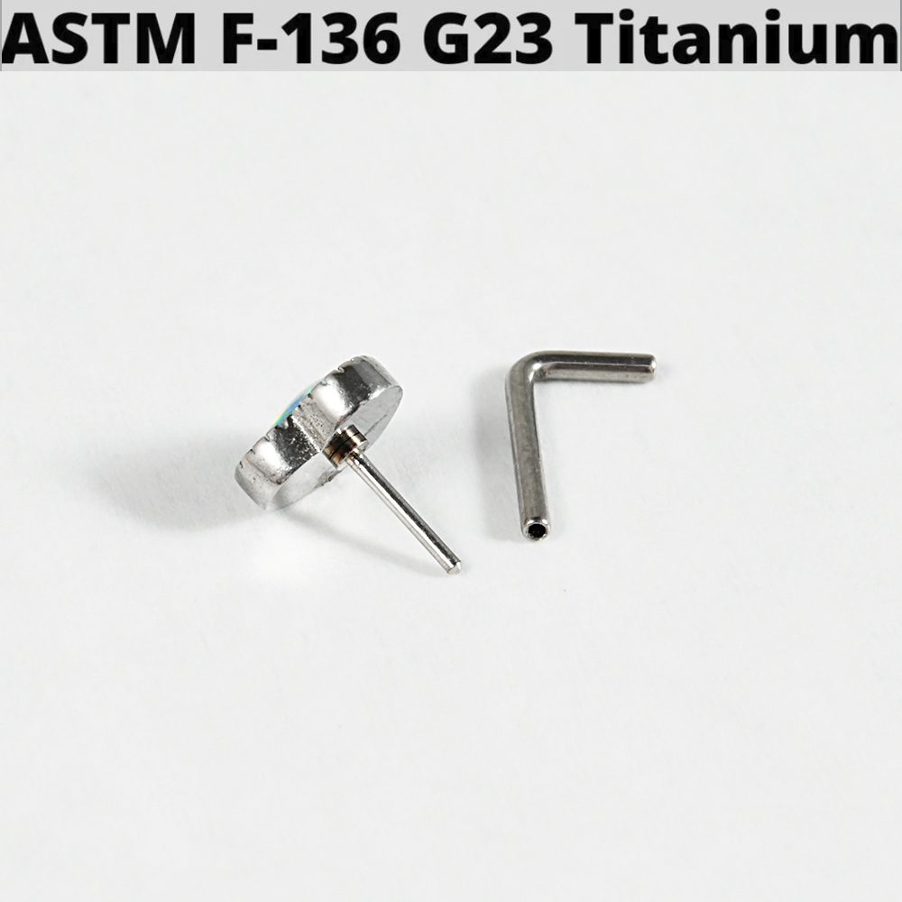 1PC Titanium Opal L Shape Nose - Body Jewelry Holder review and price
