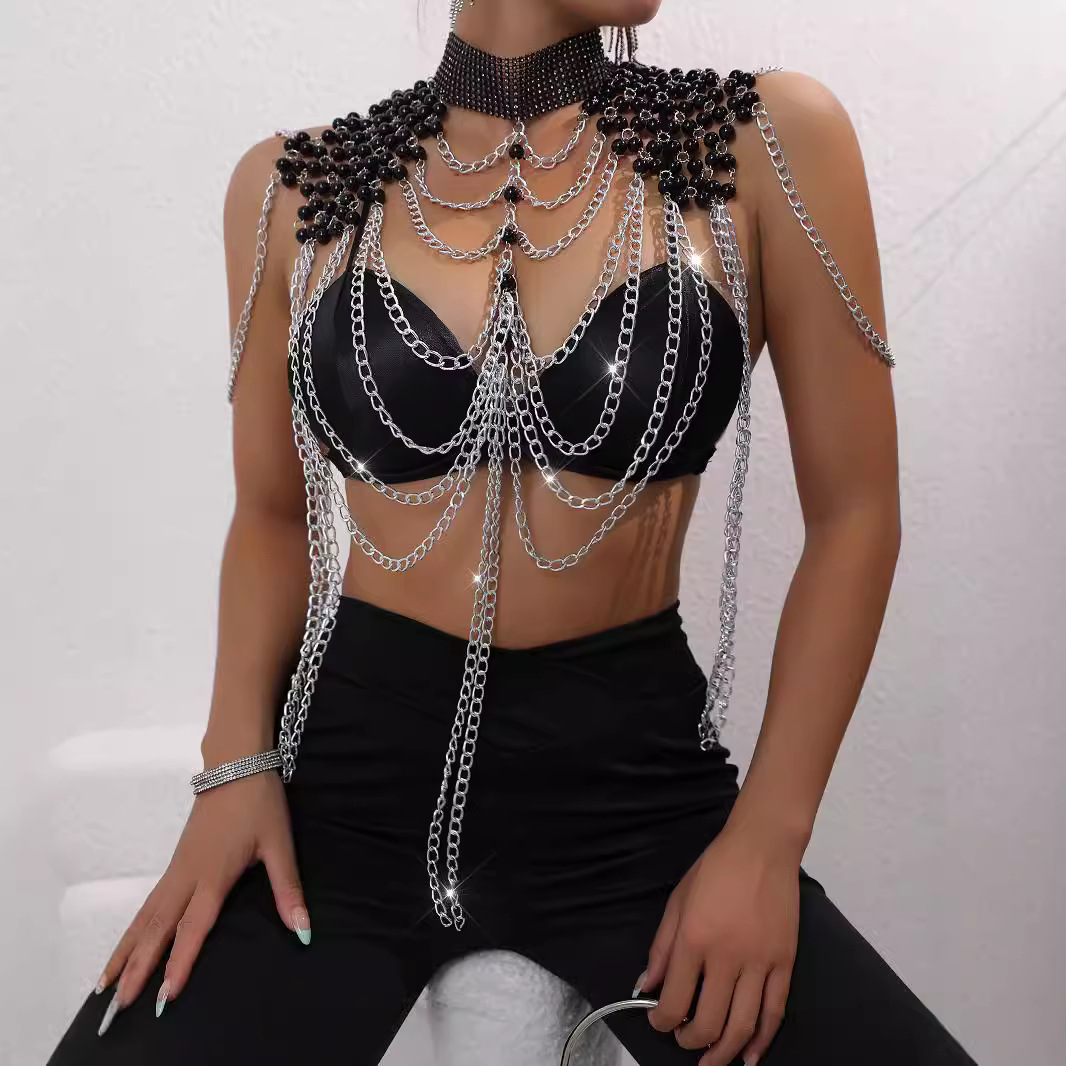 Women Bikini Pearl Vest Chest  - Body Jewelry Vest review and price