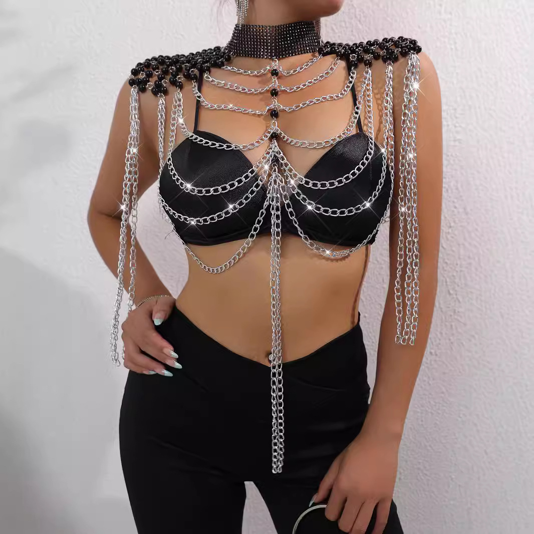 Women Bikini Pearl Vest Chest  - Body Jewelry Vest review and price