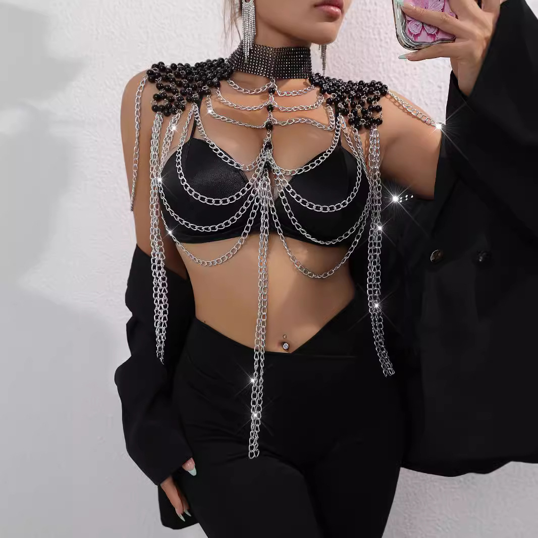 Women Bikini Pearl Vest Chest  - Body Jewelry Vest review and price