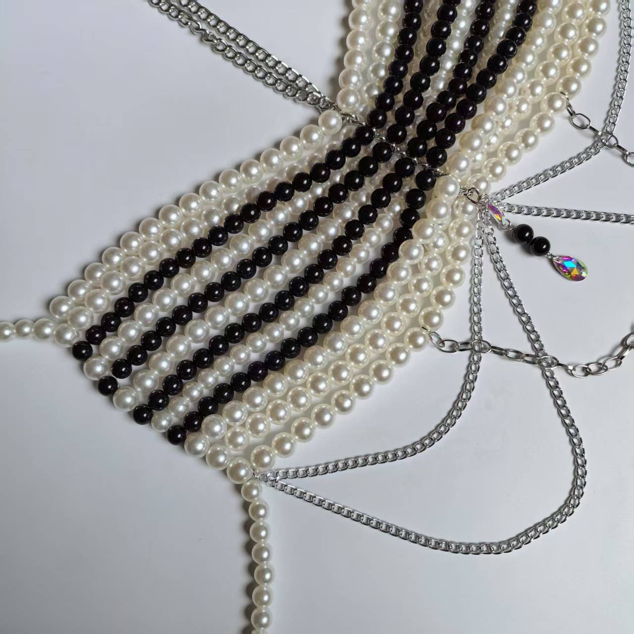 Black White Woven Plastic Pear - Body Jewelry Vest review and price