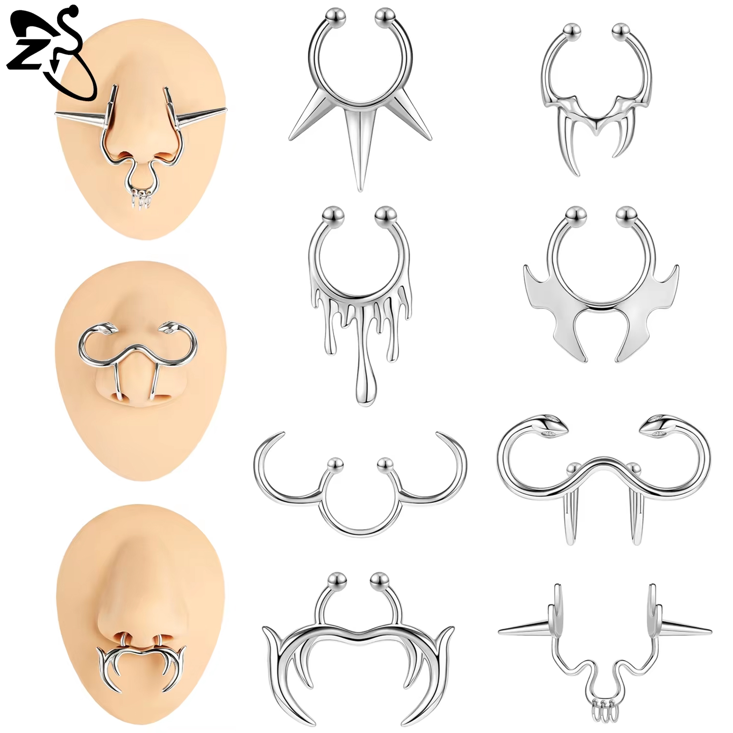 ZS 1 Piece Punk Stlye Fake Sep - Zs Body Jewelry review and price