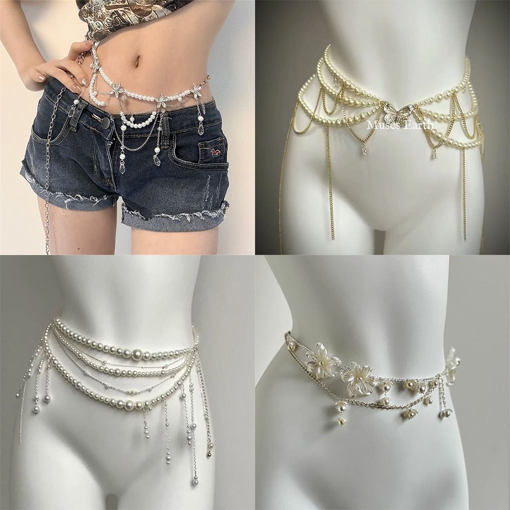 Fashion Elegant Pearl Waist Ch - Body Jewelry Women review and price