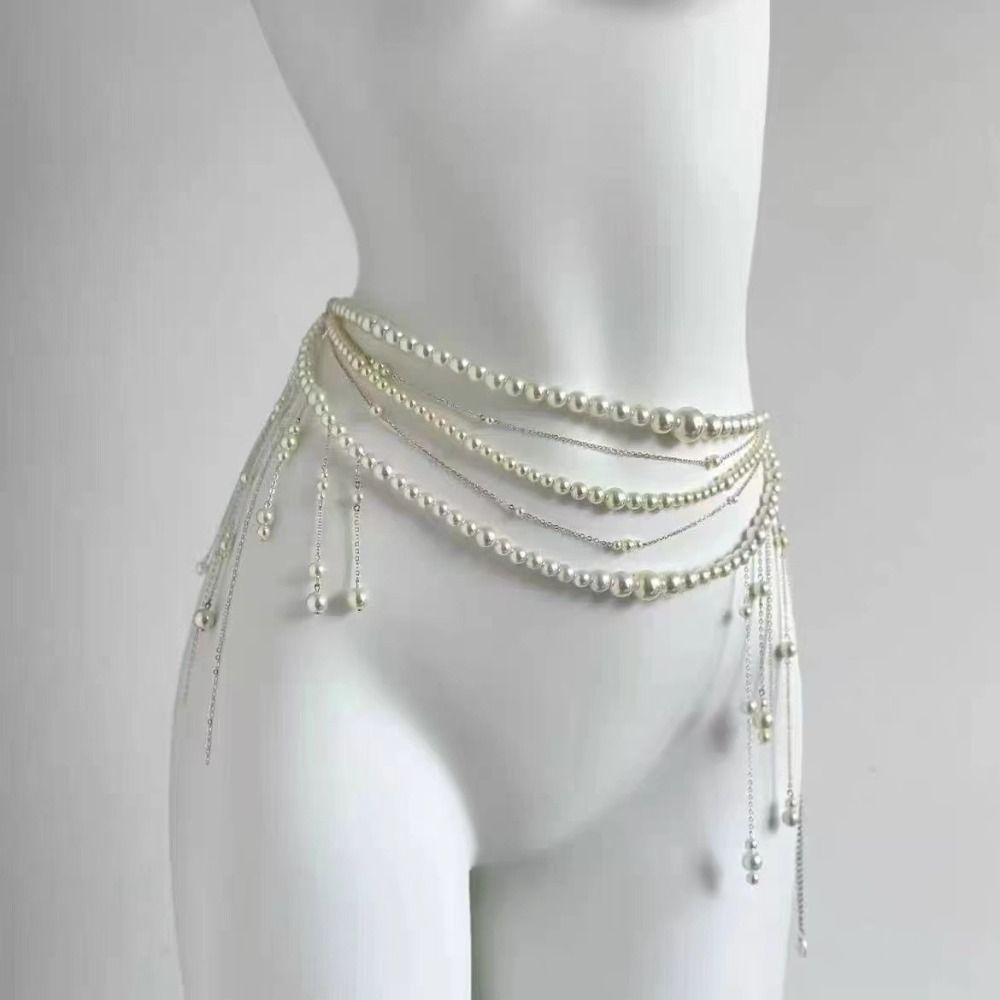 Fashion Elegant Pearl Waist Ch - Body Jewelry Women review and price
