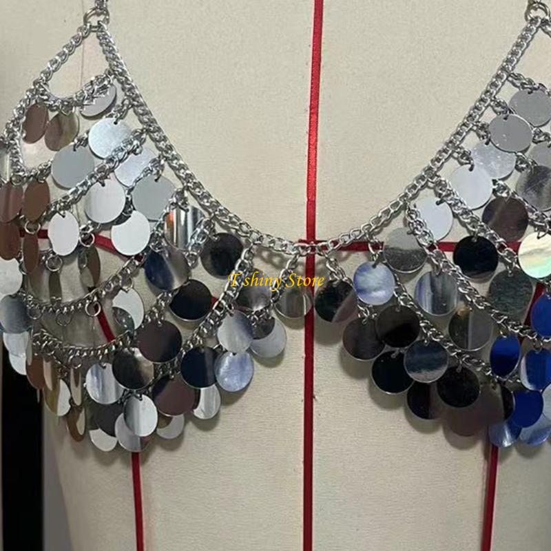 N58F Festive Sequins Vest Top  - Body Jewelry Vest review and price